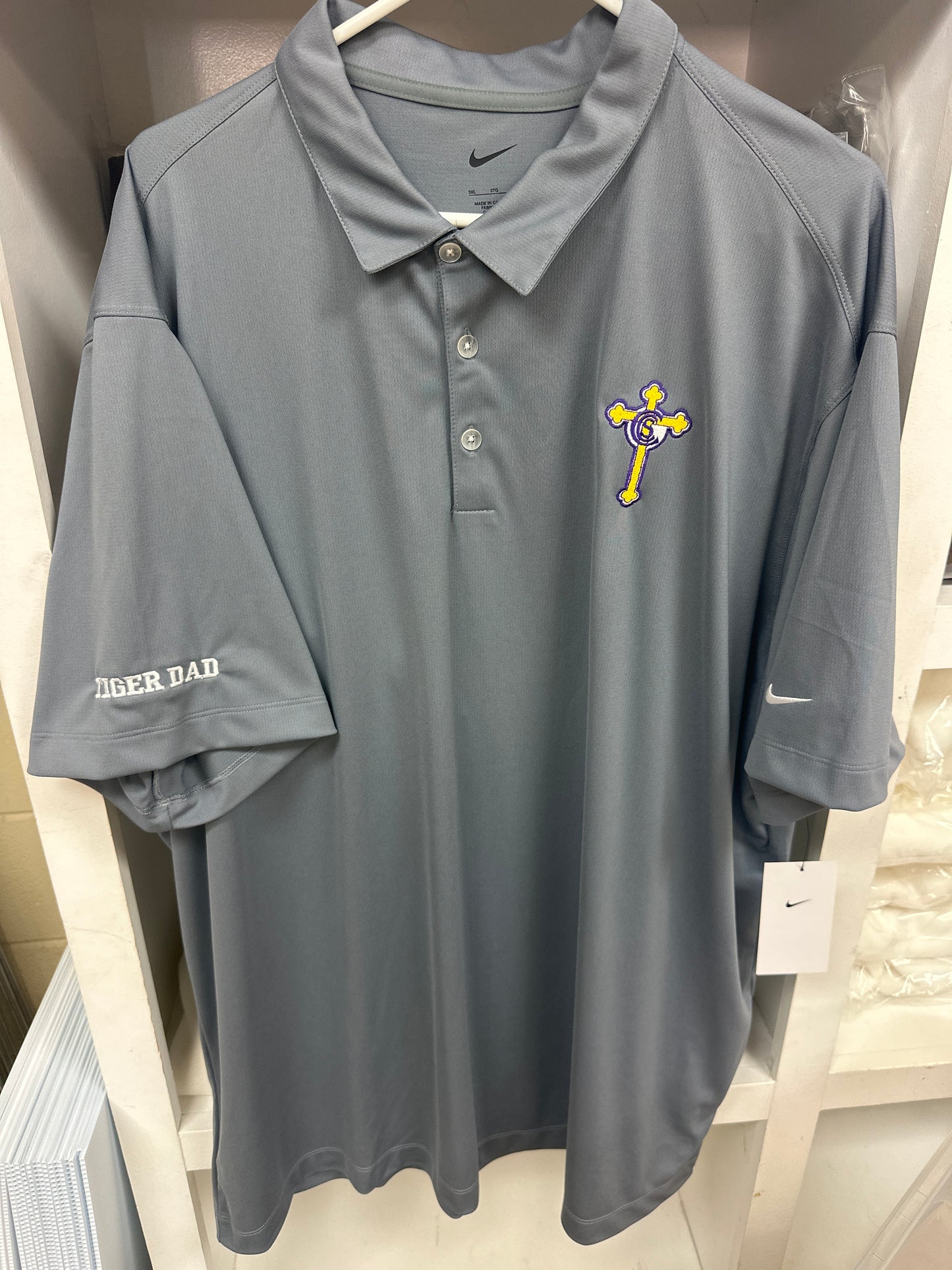 Light Gray Tiger Dad Polo