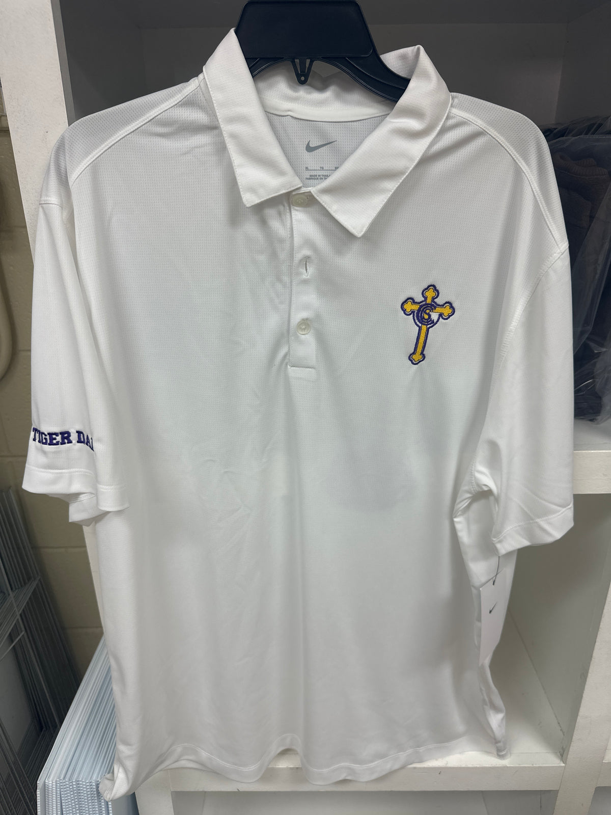 White Nike Tiger Dad polo