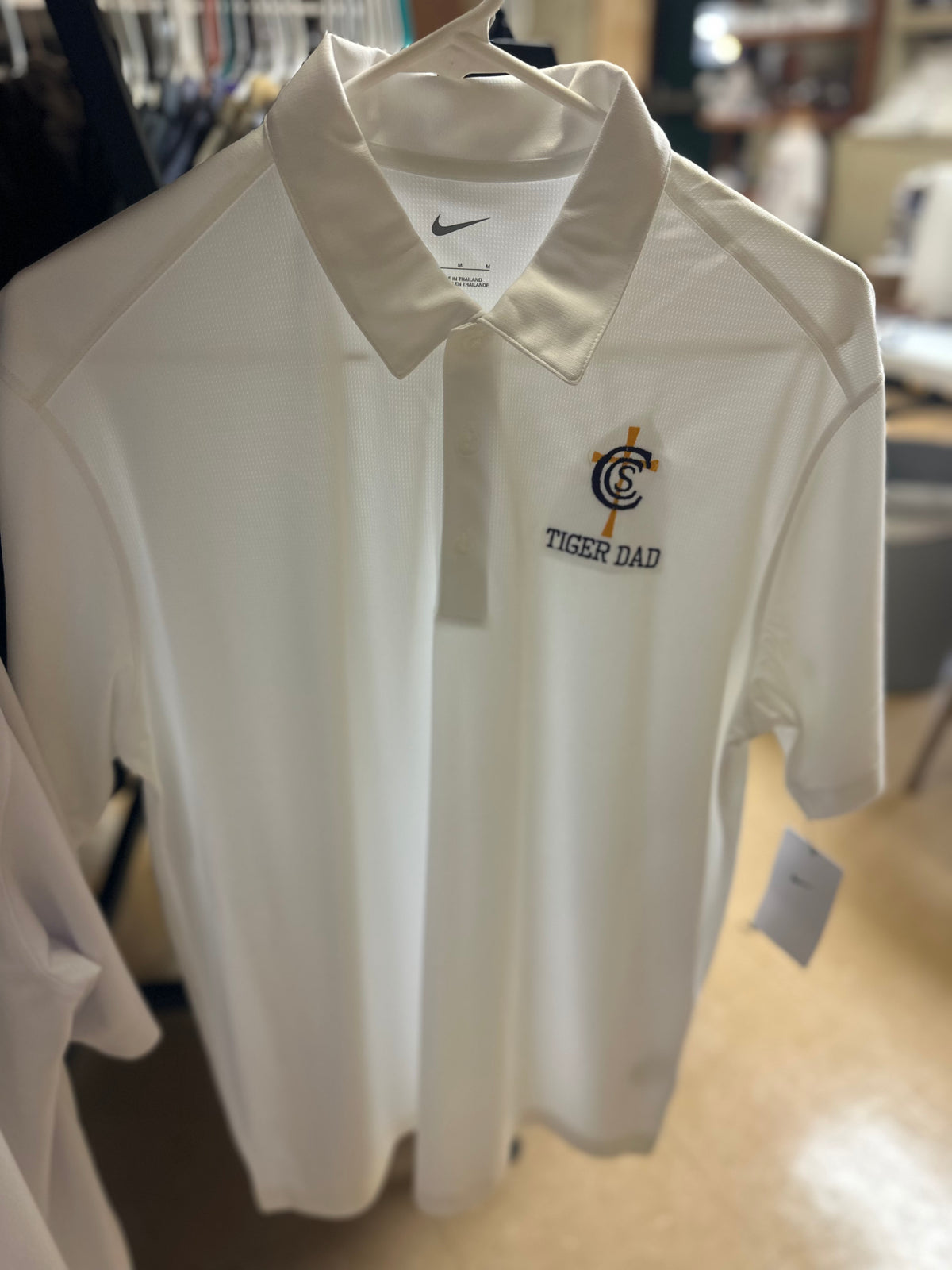 Nike Polo- White: TIGER DAD